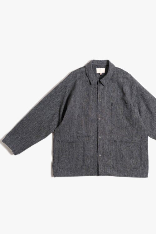 WORK SHIRT - MAX HIGH COUNT HEMP - BLACK × BEIGE