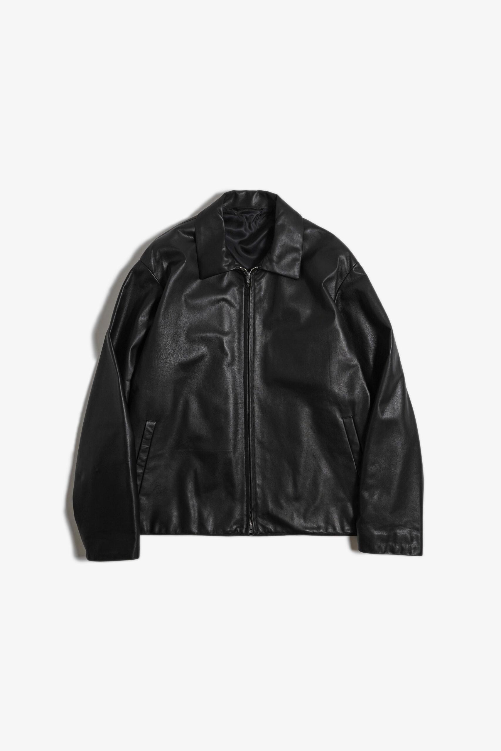 ZIP BLOUSON - FULL GRAIN LEATHER - BLACK