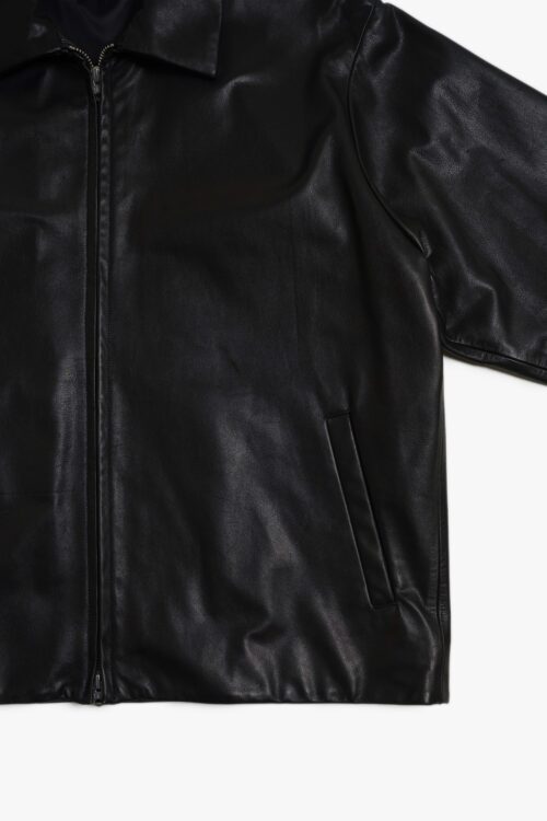 ZIP BLOUSON - FULL GRAIN LEATHER - BLACK