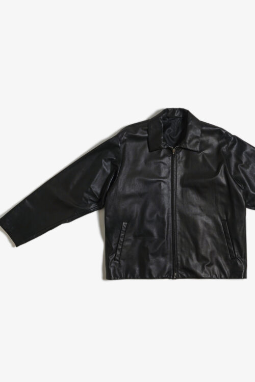 ZIP BLOUSON - FULL GRAIN LEATHER - BLACK