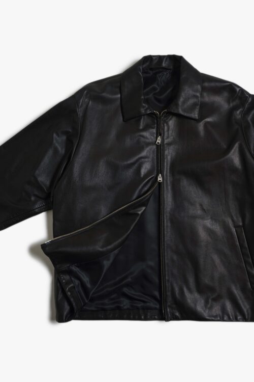 ZIP BLOUSON - FULL GRAIN LEATHER - BLACK