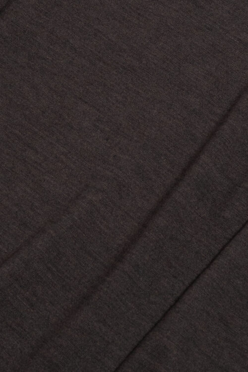 CREW NECK PULLOVER - WOOL × RAMIE JERSEY - BROWN