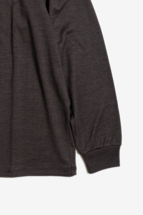 CREW NECK PULLOVER - WOOL × RAMIE JERSEY - BROWN