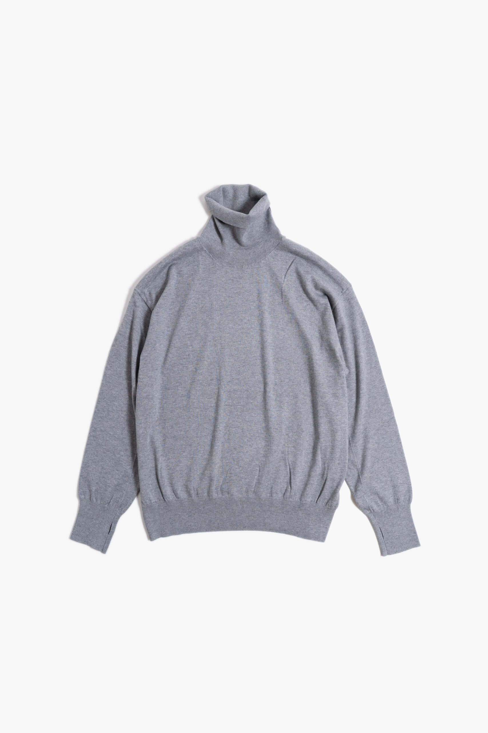 COTTON CASHMERE TURTLE LS GRAY