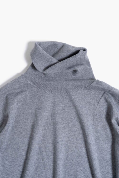 COTTON CASHMERE TURTLE LS GRAY